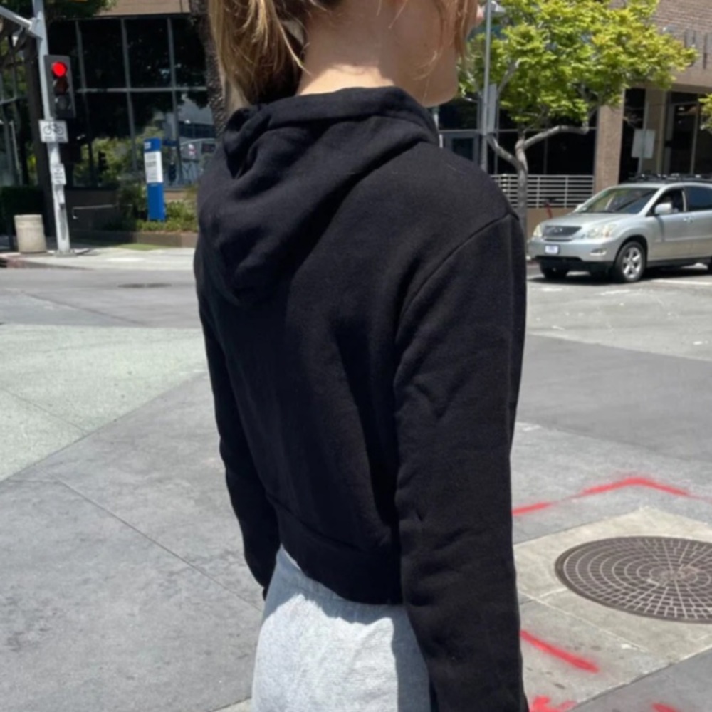Brandy Melville black Crystal zip-up hoodie Xs-M